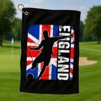 England Soccer Team British Flag Jersey Football Fans Golf Towel thumb 1