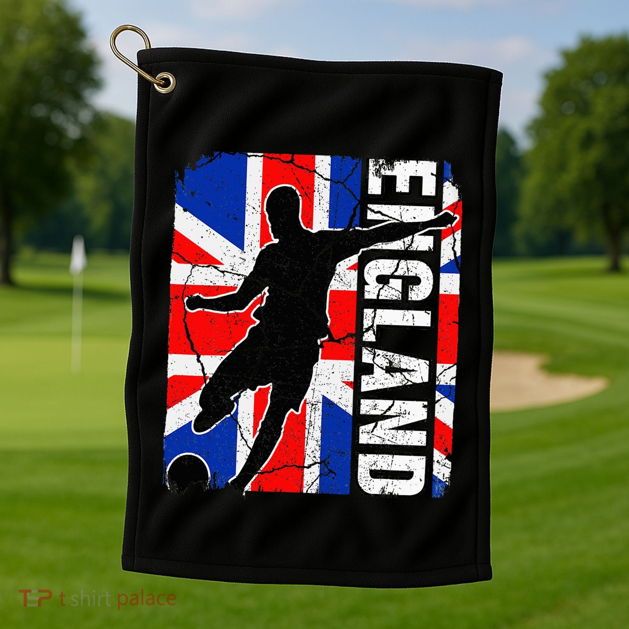 England Soccer Team British Flag Jersey Football Fans Golf Towel