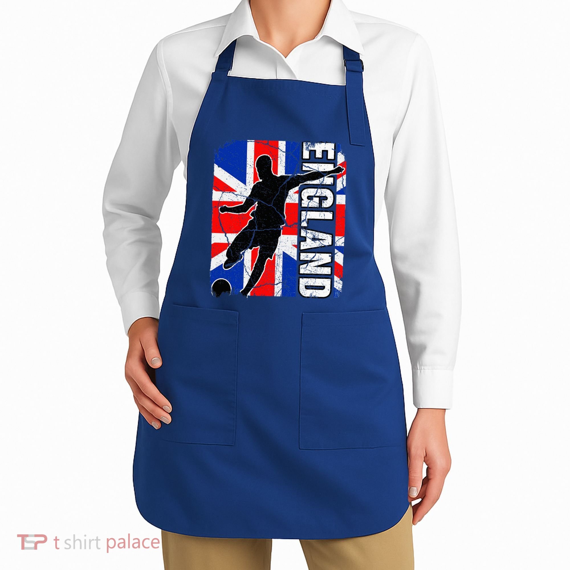 England Soccer Team British Flag Jersey Football Fans Apron