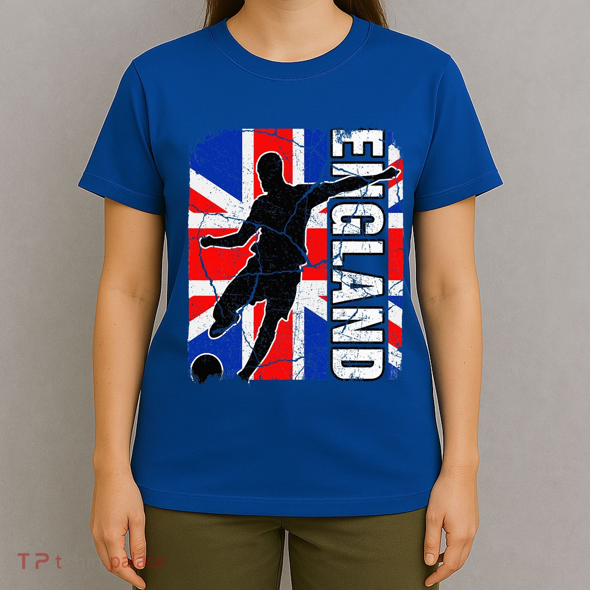 England Soccer Team British Flag Jersey Football Fans T-Shirt