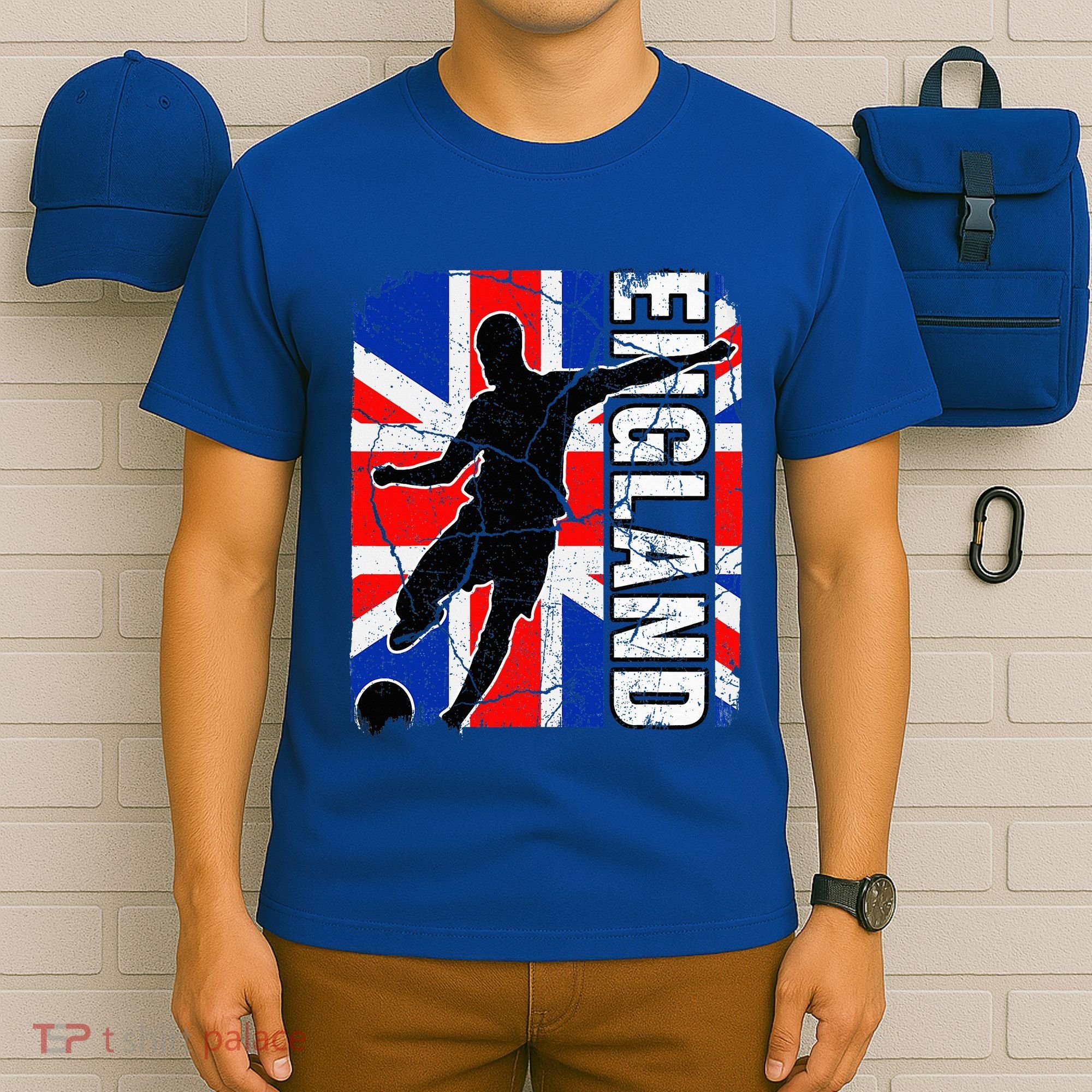England Soccer Team British Flag Jersey Football Fans T-Shirt