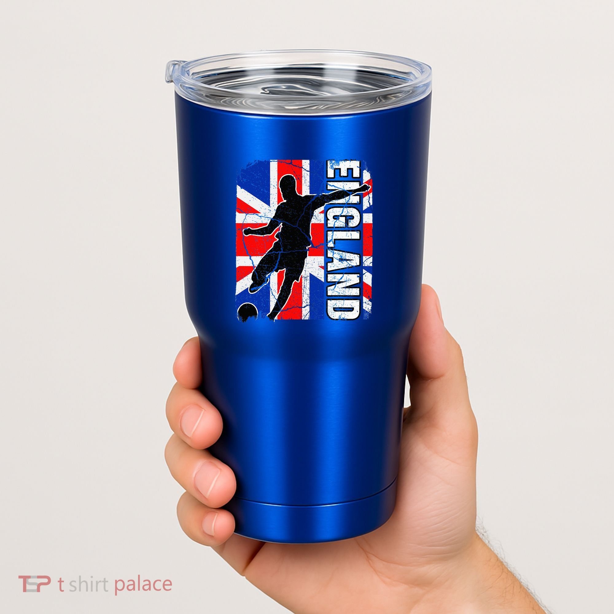 England Soccer Team British Flag Jersey Football Fans Tumbler