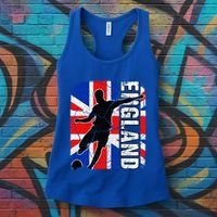 England Soccer Team British Flag Jersey Football Fans Women's Tank Top thumb 3