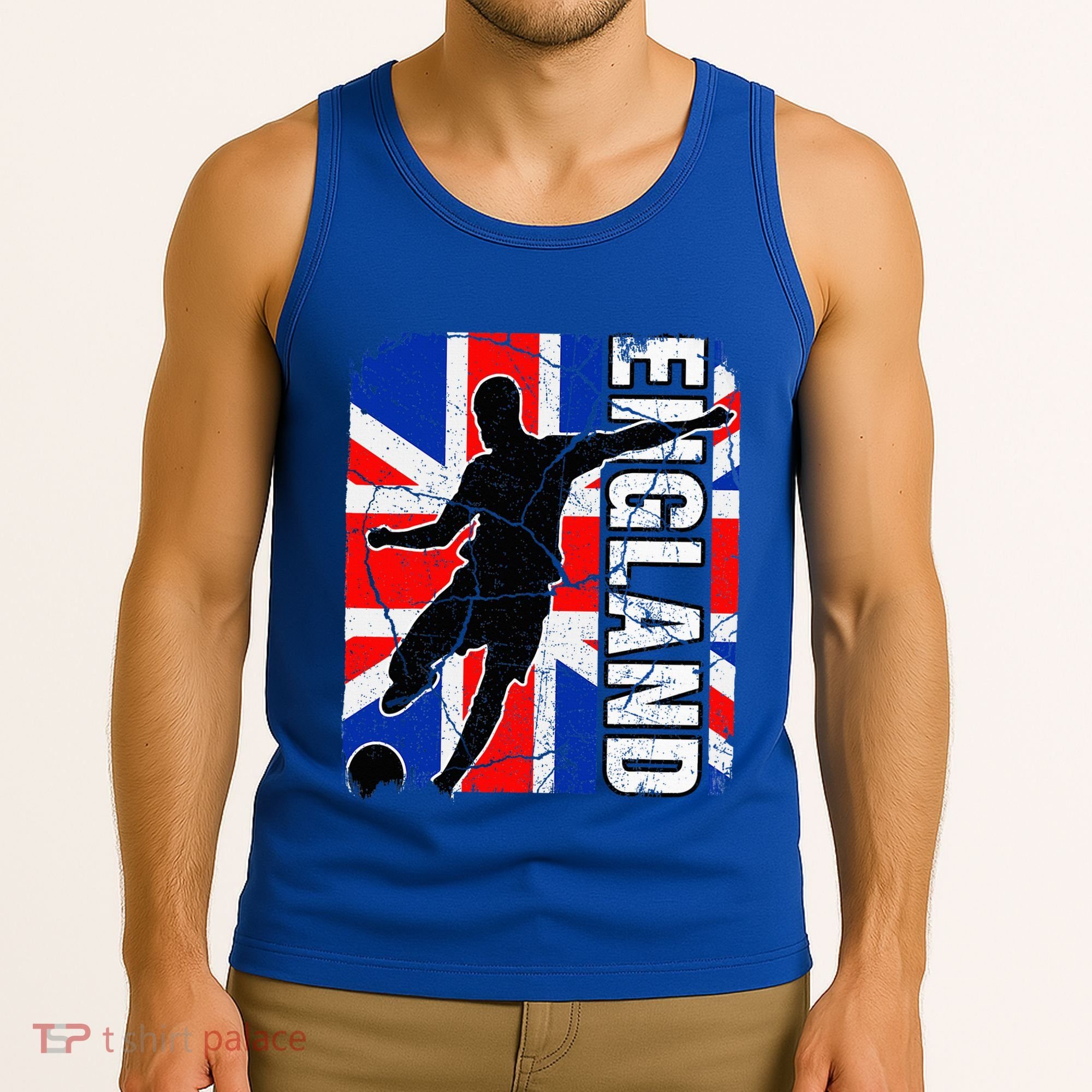 England Soccer Team British Flag Jersey Football Fans Tank Top
