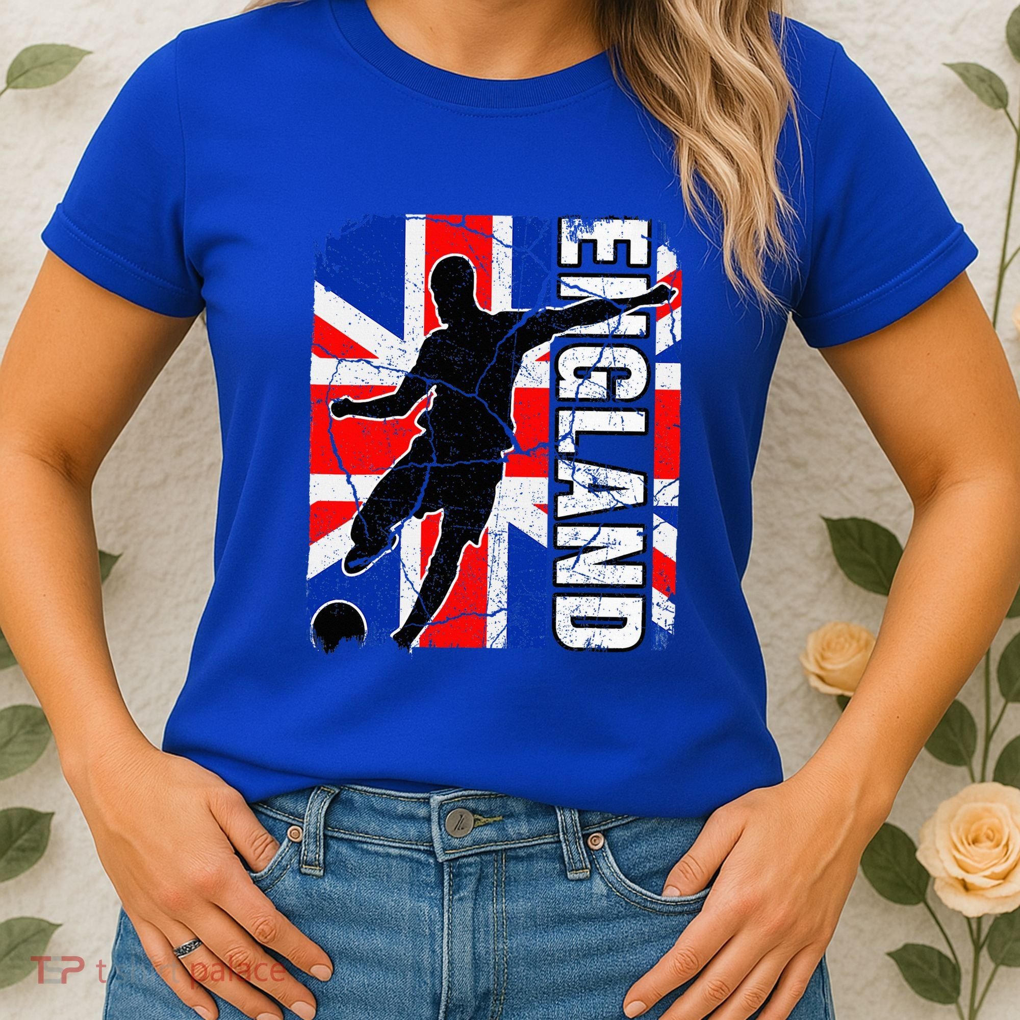 England Soccer Team British Flag Jersey Football Fans Women's T-Shirt