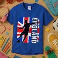 England Soccer Team British Flag Jersey Football Fans Kids T-Shirt thumb 3