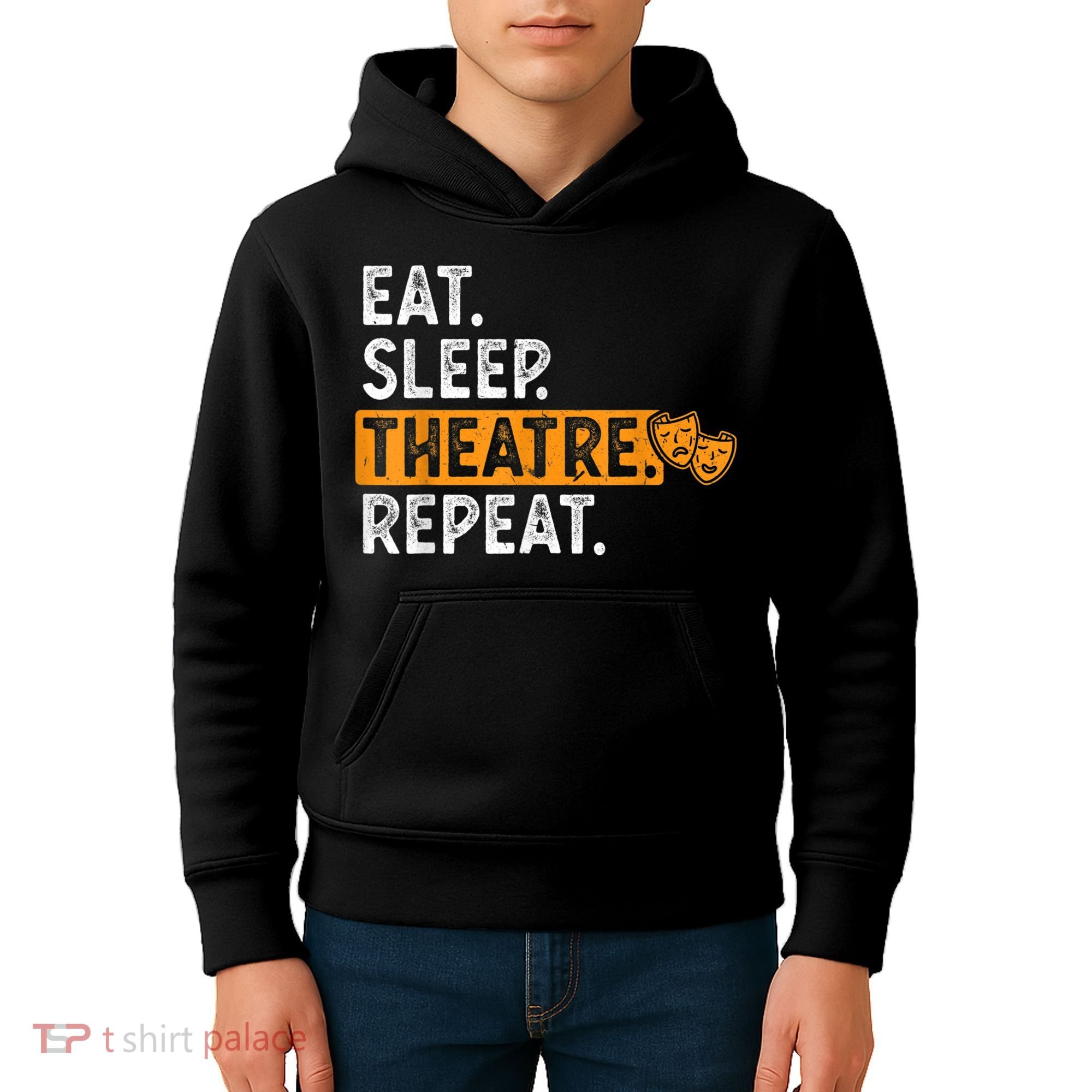 Eat Sleep Theatre Repeat Theater Kids Hoodie