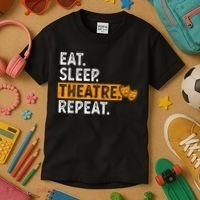 Eat Sleep Theatre Repeat Theater Kids T-Shirt thumb 3