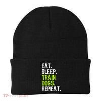 Eat Sleep Train Dogs Trainer Training Funny Meaningful Gift Beanie thumb 0