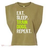 Eat Sleep Train Dogs Trainer Training Funny Meaningful Gift Garment-Dyed Women's Muscle Tee thumb 0