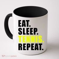 Eat Sleep Tennis Repeat Ball Sport Gift Coffee Mug thumb 0
