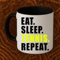 Eat Sleep Tennis Repeat Ball Sport Gift Coffee Mug thumb 2