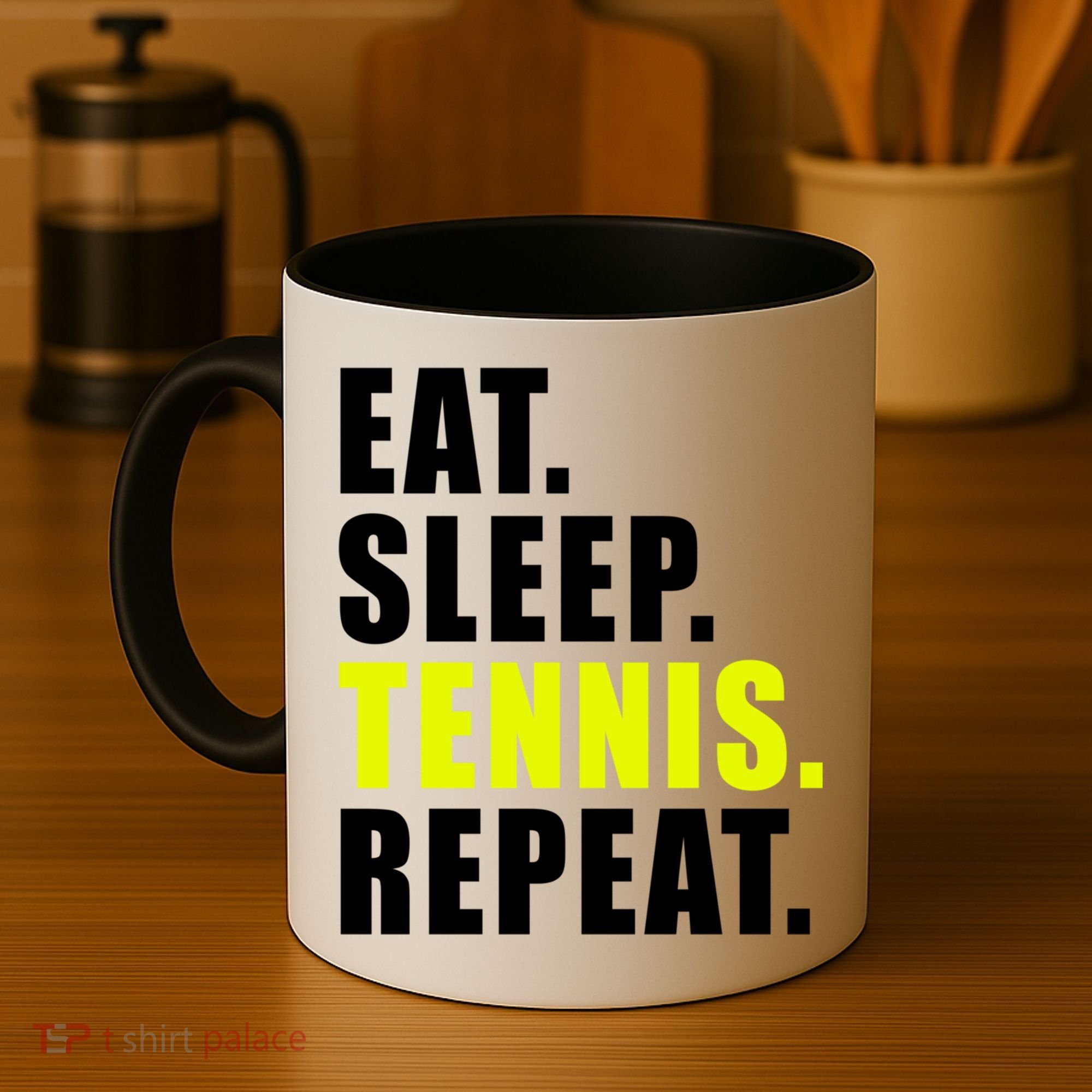 Eat Sleep Tennis Repeat Ball Sport Gift Coffee Mug
