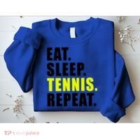 Eat Sleep Tennis Repeat Ball Sport Gift Sweatshirt thumb 2