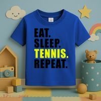 Eat Sleep Tennis Repeat Ball Sport Gift Toddler T-Shirt thumb 3