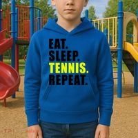 Eat Sleep Tennis Repeat Ball Sport Gift Kids Hoodie thumb 2