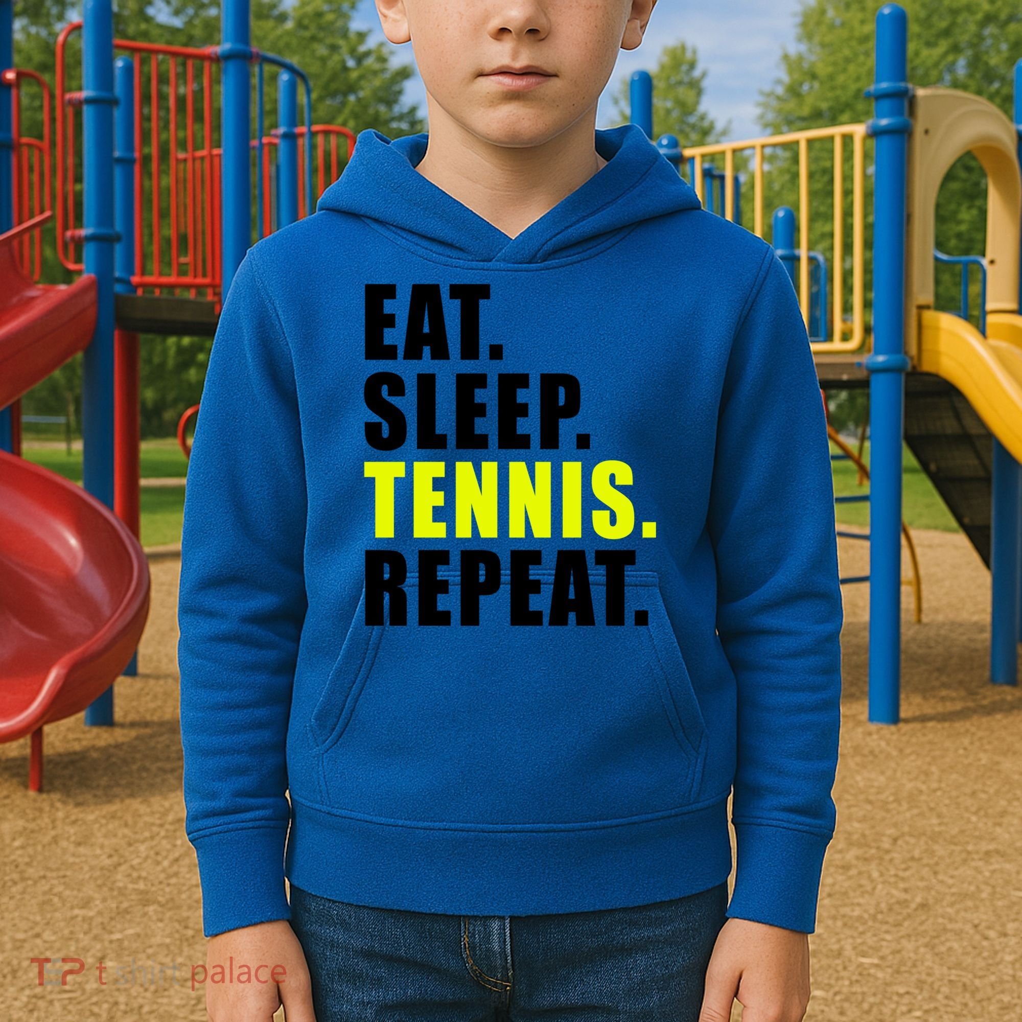 Eat Sleep Tennis Repeat Ball Sport Gift Kids Hoodie