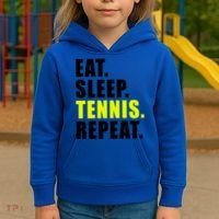 Eat Sleep Tennis Repeat Ball Sport Gift Kids Hoodie thumb 3