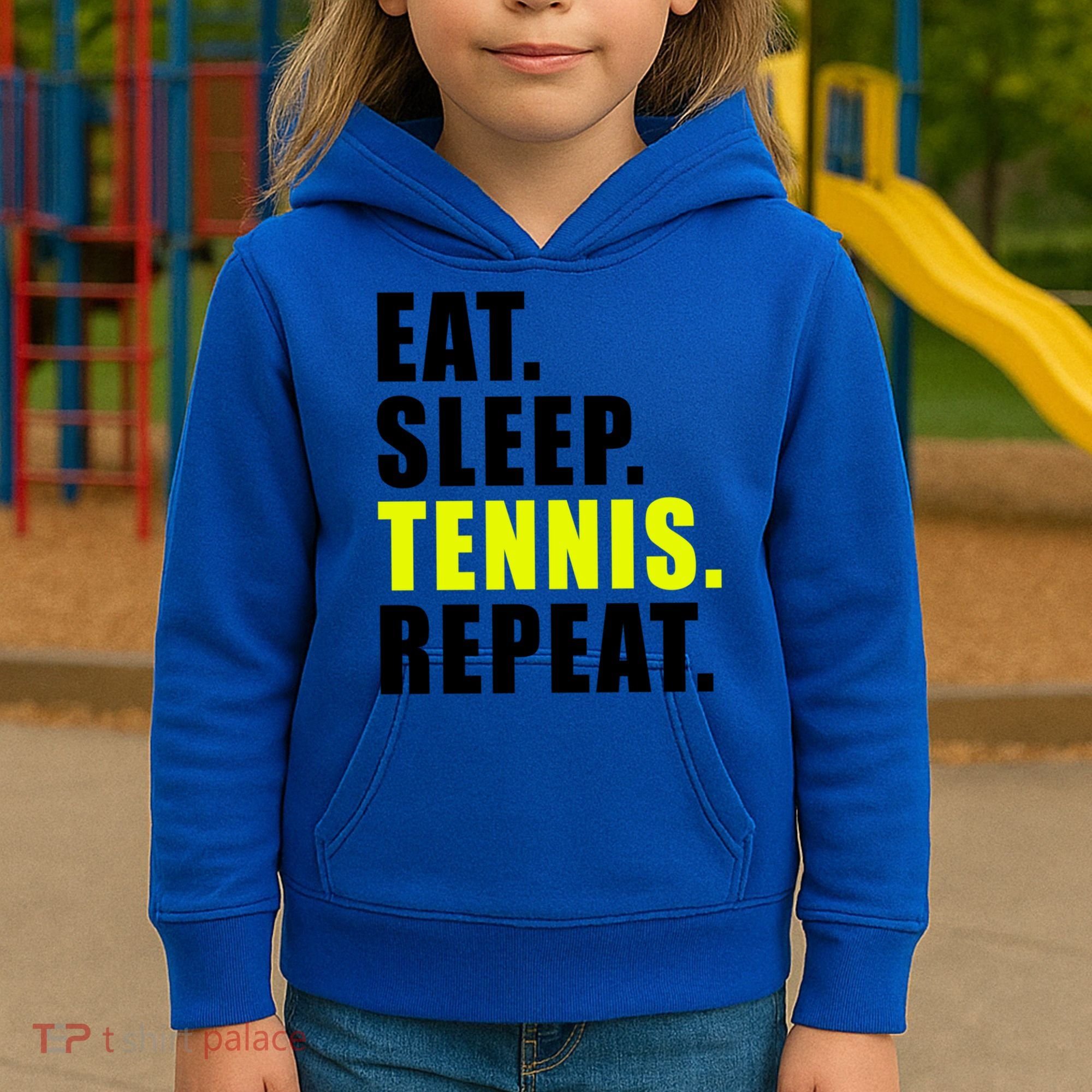 Eat Sleep Tennis Repeat Ball Sport Gift Kids Hoodie