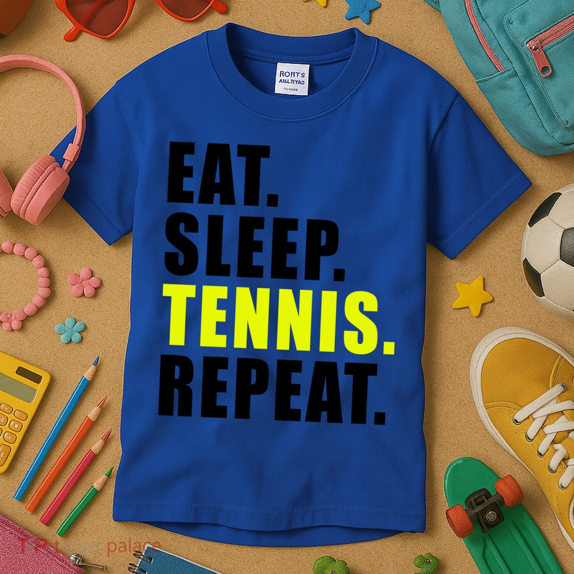 Eat Sleep Tennis Repeat Ball Sport Gift Kids T-Shirt