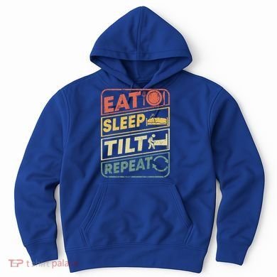 Eat Sleep Tilt Repeat Retro Game Lover Design Arcade Pinball Gift Hoodie