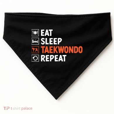 Eat Sleep Taekwondo Repeat Martial Arts Tkd Cool Gift USA-Made Doggie Bandana