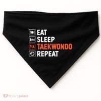 Eat Sleep Taekwondo Repeat Martial Arts Tkd Cool Gift USA-Made Doggie Bandana thumb 0