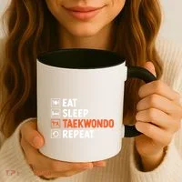 Eat Sleep Taekwondo Repeat Martial Arts Tkd Cool Gift Coffee Mug thumb 3