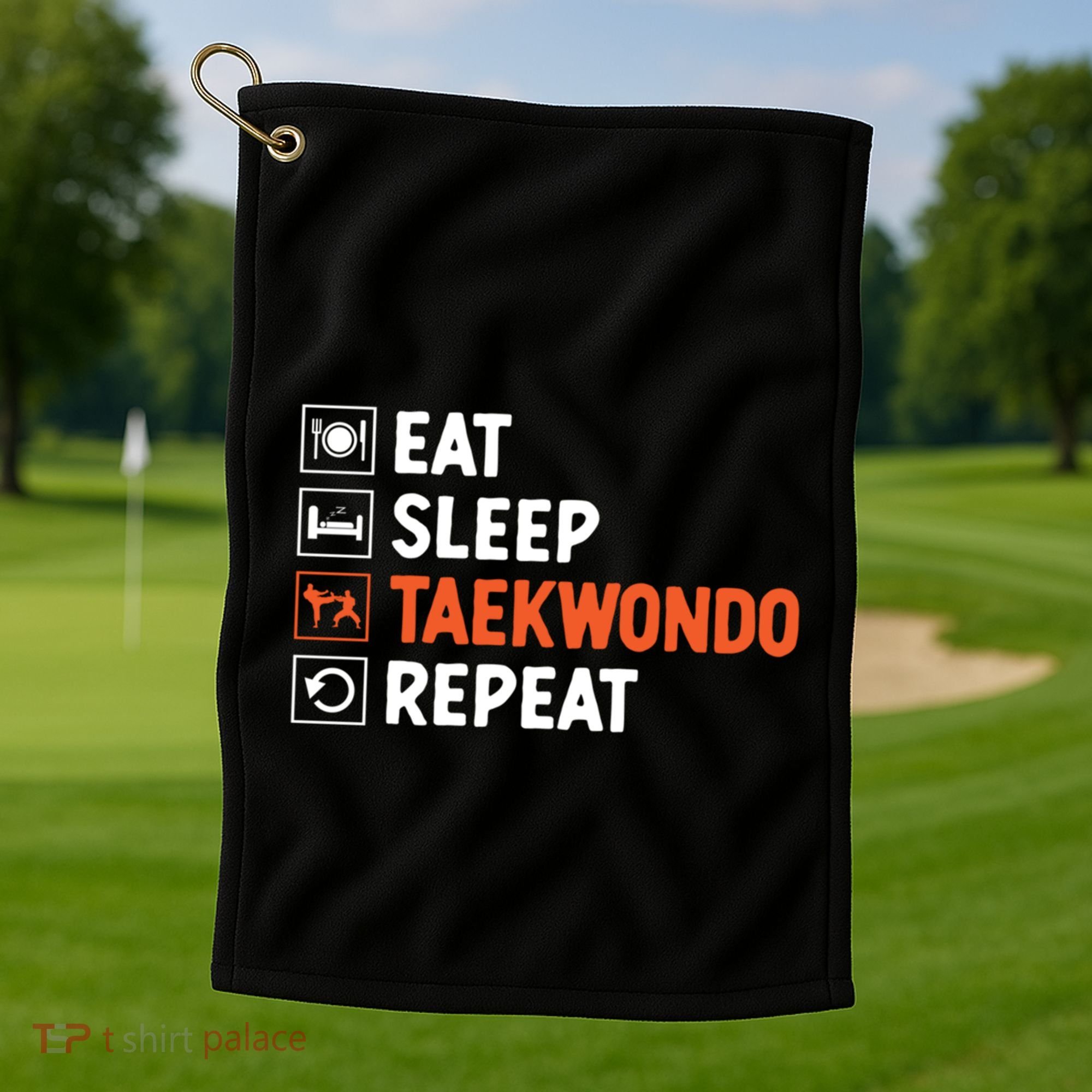 Eat Sleep Taekwondo Repeat Martial Arts Tkd Cool Gift Golf Towel