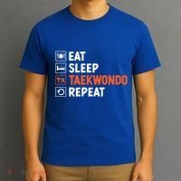 Eat Sleep Taekwondo Repeat Martial Arts Tkd Cool Gift T-Shirt thumb 3