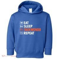 Eat Sleep Taekwondo Repeat Martial Arts Tkd Cool Gift Toddler Hoodie thumb 0