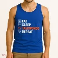Eat Sleep Taekwondo Repeat Martial Arts Tkd Cool Gift Tank Top thumb 3