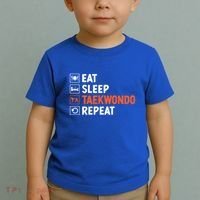 Eat Sleep Taekwondo Repeat Martial Arts Tkd Cool Gift Toddler T-Shirt thumb 2