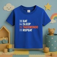 Eat Sleep Taekwondo Repeat Martial Arts Tkd Cool Gift Toddler T-Shirt thumb 3