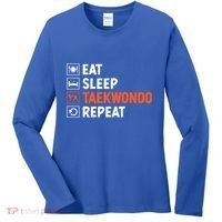 Eat Sleep Taekwondo Repeat Martial Arts Tkd Cool Gift Women's Long Sleeve Shirt thumb 0