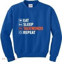 Eat Sleep Taekwondo Repeat Martial Arts Tkd Cool Gift Kids Sweatshirt thumb 0