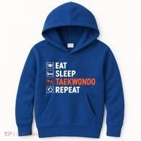 Eat Sleep Taekwondo Repeat Martial Arts Tkd Cool Gift Kids Hoodie thumb 0