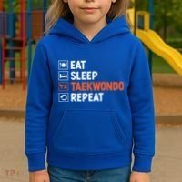 Eat Sleep Taekwondo Repeat Martial Arts Tkd Cool Gift Kids Hoodie thumb 3