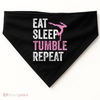 Eat Sleep Tumble Gymnast Outfit Funny Gymnastics Gift USA-Made Doggie Bandana thumb 0