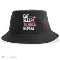 Eat Sleep Tumble Gymnast Outfit Funny Gymnastics Gift Sustainable Bucket Hat thumb 0