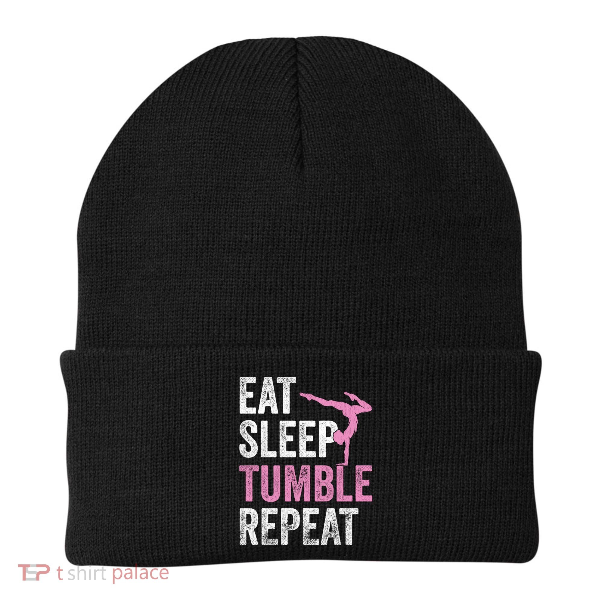 Eat Sleep Tumble Gymnast Outfit Funny Gymnastics Gift Beanie