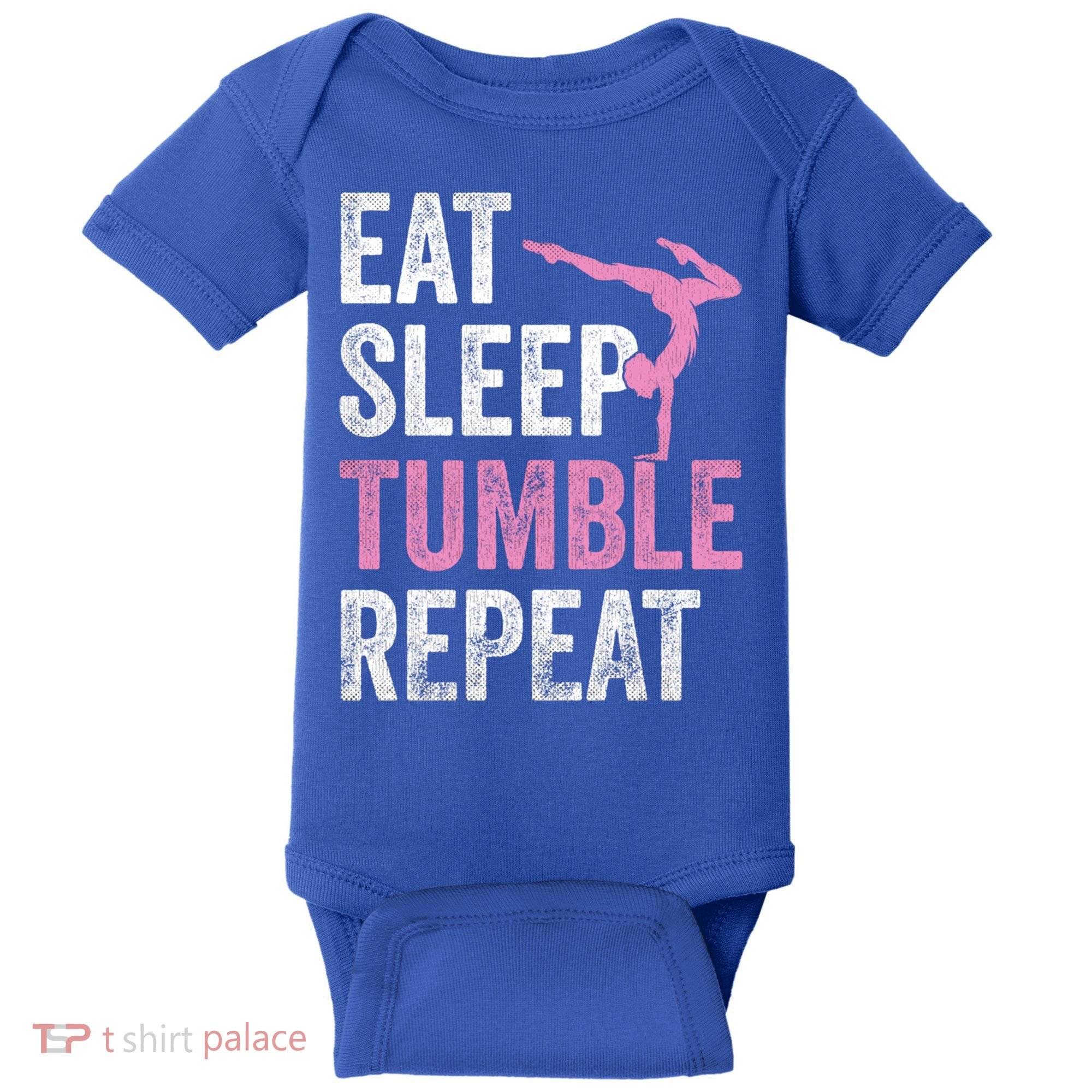Eat Sleep Tumble Gymnast Outfit Funny Gymnastics Gift Baby Bodysuit