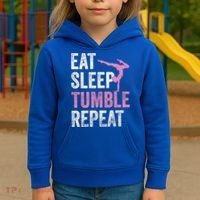 Eat Sleep Tumble Gymnast Outfit Funny Gymnastics Gift Kids Hoodie thumb 3