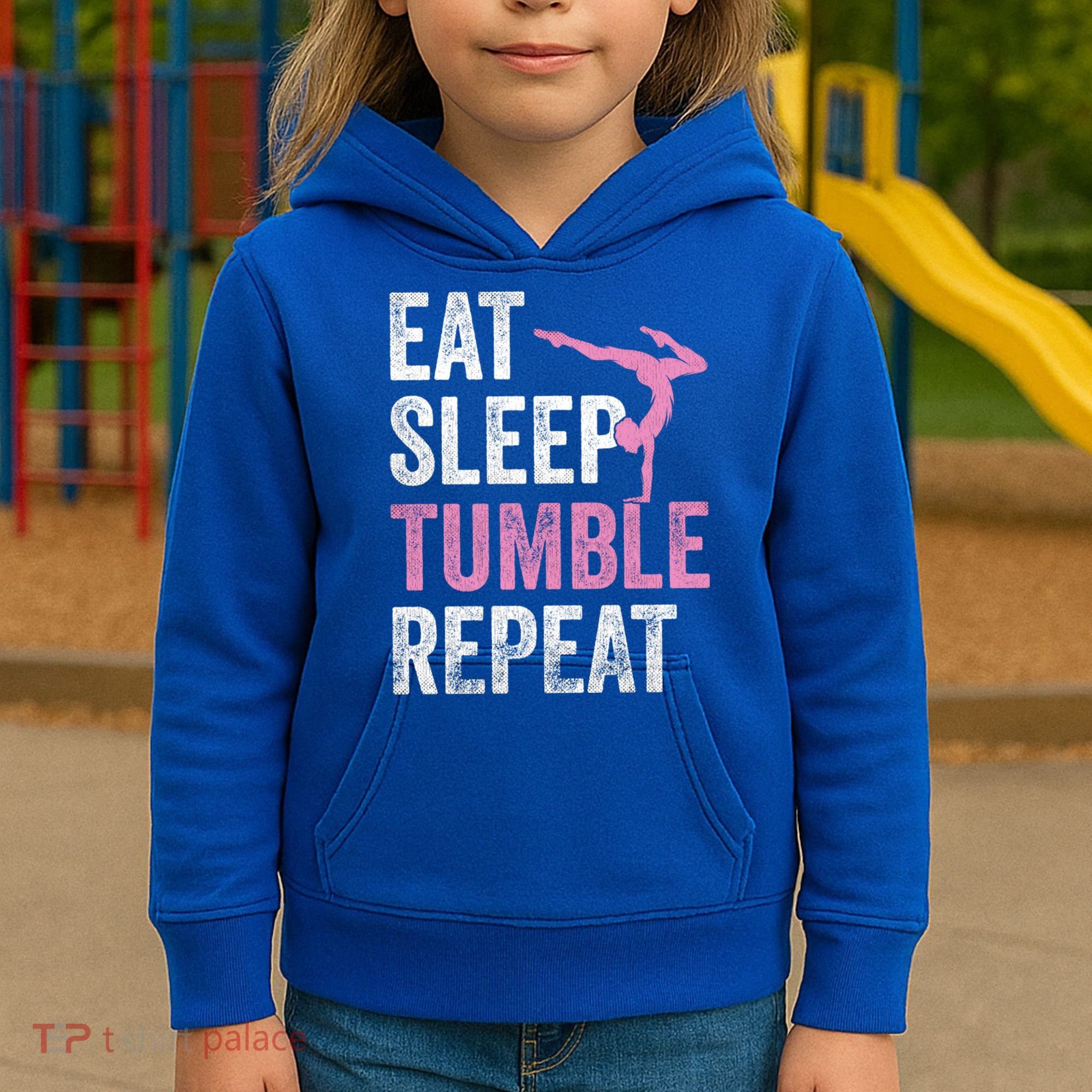 Eat Sleep Tumble Gymnast Outfit Funny Gymnastics Gift Kids Hoodie