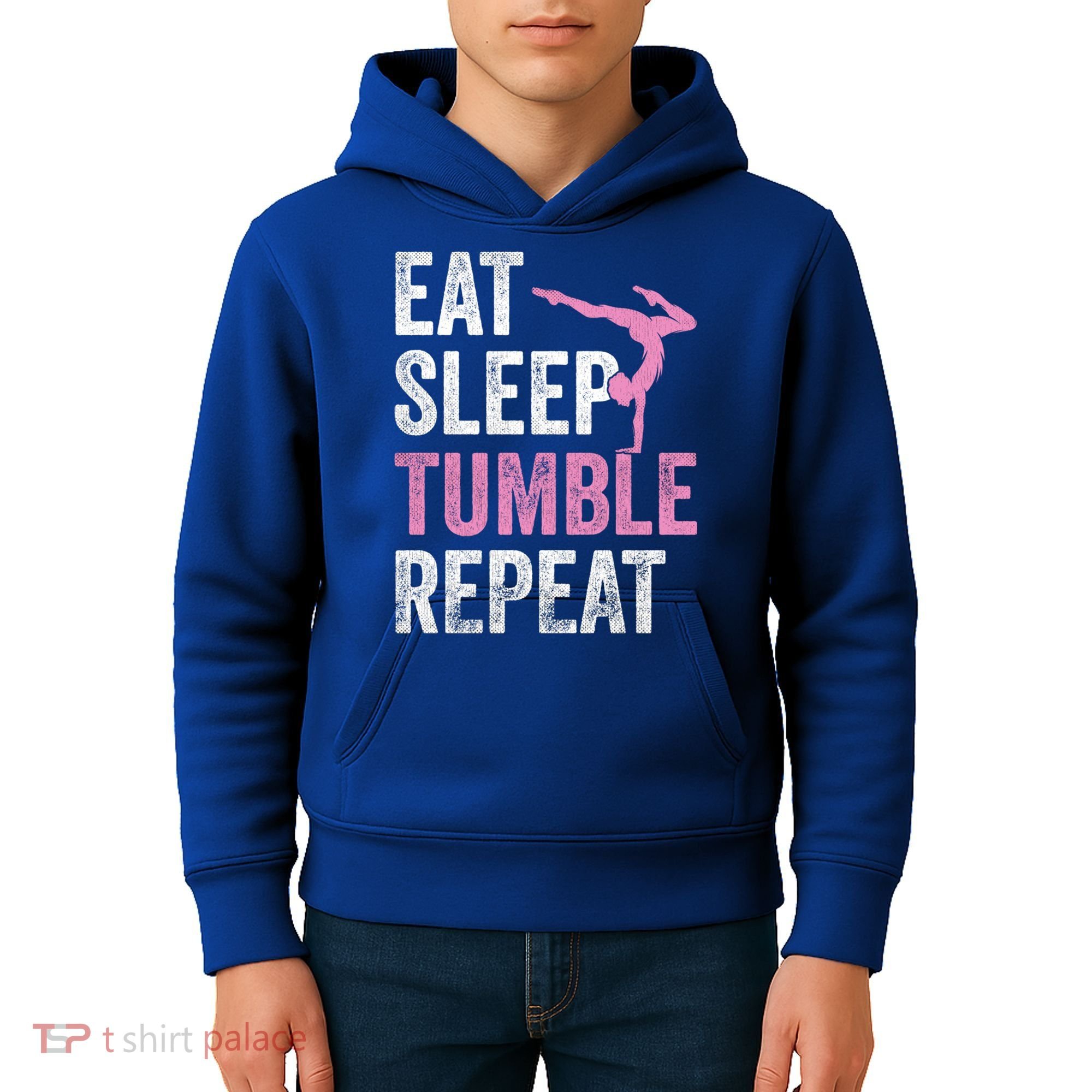 Eat Sleep Tumble Gymnast Outfit Funny Gymnastics Gift Kids Hoodie