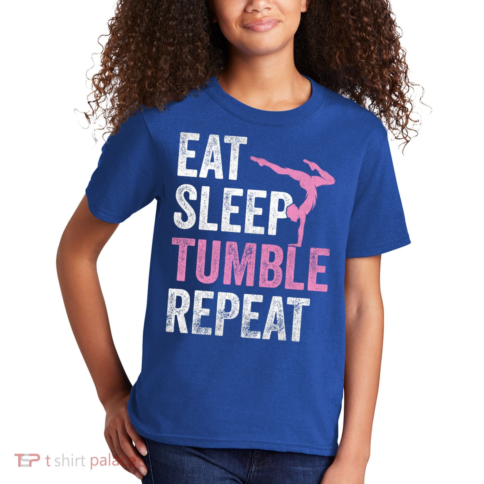 Eat Sleep Tumble Gymnast Outfit Funny Gymnastics Gift Kids T-Shirt