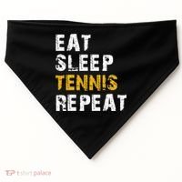 Eat Sleep Tennis Repeat USA-Made Doggie Bandana thumb 0