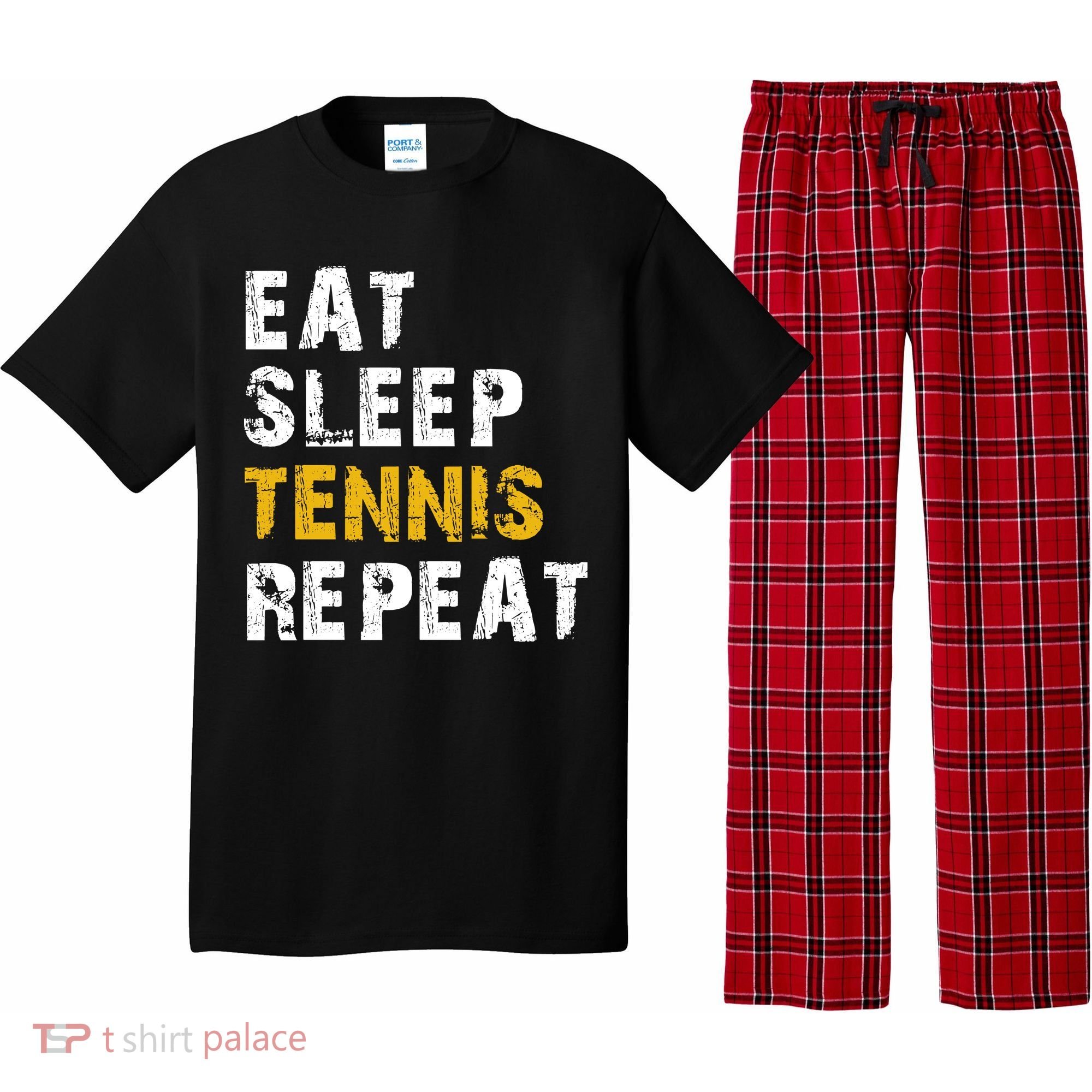 Eat Sleep Tennis Repeat Pajama Set