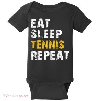 Eat Sleep Tennis Repeat Baby Bodysuit