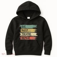 Eat Sleep Theatre Repeat Theater Tech Gifts Actor Actress Kids Hoodie thumb 0